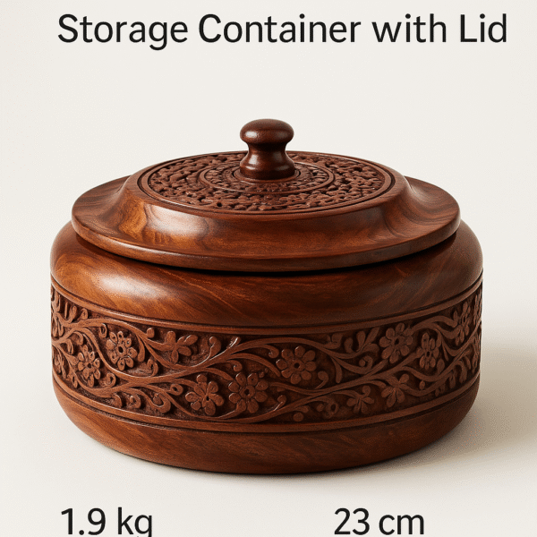 Handcrafted Wooden Storage Container with Lid