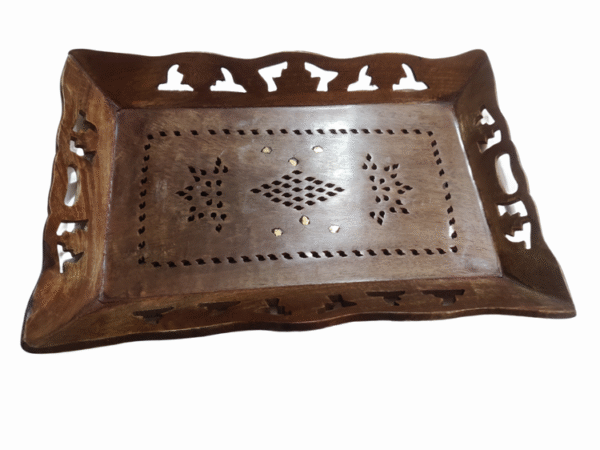 Antique Carved Wooden Tray – Decorative & Functional Gift for Home and Kitchen - Image 2