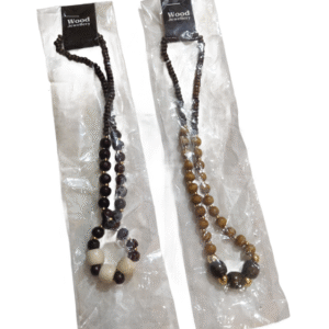 handcrafted wooden bead necklace