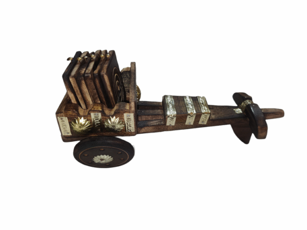 Handcrafted Wooden Bull Cart Tea Coaster Set in Awesome Cart Design – Ethnic Elegance for Gifting & Serving - Image 4