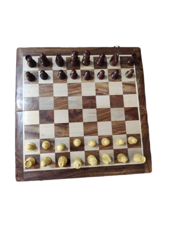 Magnetic Wooden Chess Set (12 Inch) – Handcrafted Folding Board with Storage - Image 6