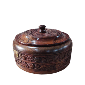 Handcrafted Wooden Storage Container with Lid