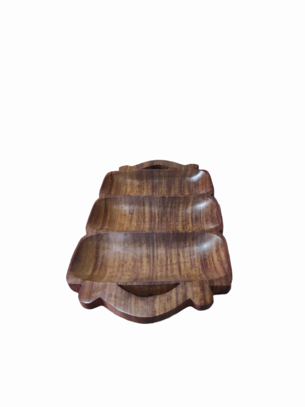 Awesome 3 Piece Wooden Serving Tray with Carved Compartments – 400g | 32x16x2.5 cm - Image 3