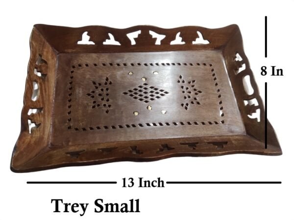 Antique Carved Wooden Tray – Decorative & Functional Gift for Home and Kitchen - Image 6