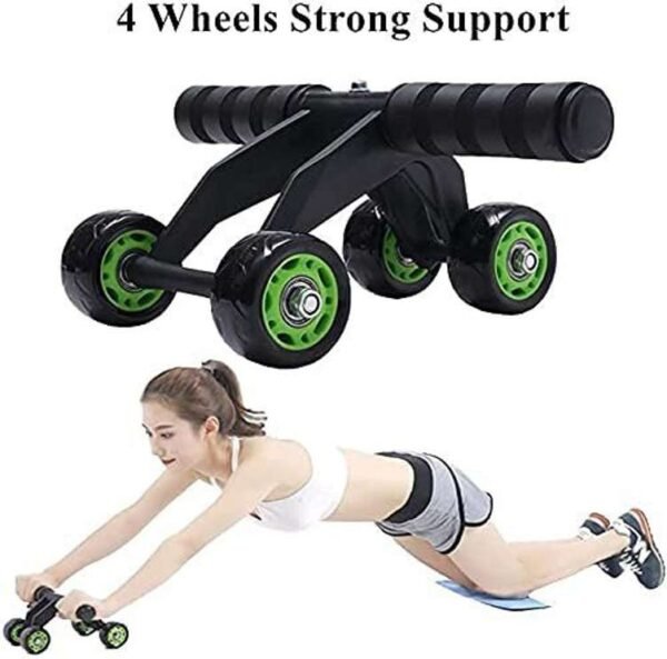 4-Wheel Ab Roller with Heavy-Duty Wheels | Perfect Core Strength Trainer | Home Gym Equipment | Abdominal Workout Tool (850g) - Image 2