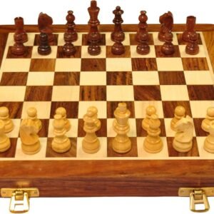 Elegance Wooden Chess Set (10 Inch with Storage) – Handcrafted Folding Board - Sale