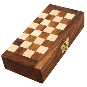 Wooden Chess Set With Storage (12 Inch with Storage) – Handcrafted Folding Board - Sale
