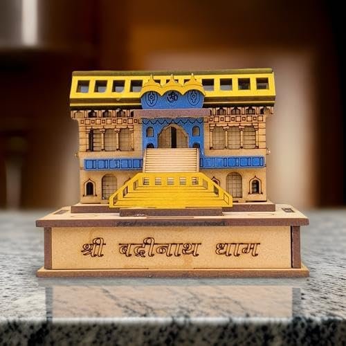 Miniature Wooden Badrinath Temple Replica - Premium Quality Handcrafter Wooden Model Temple - Image 2