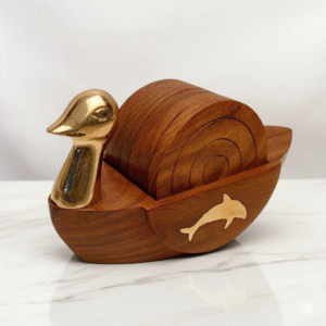 Wooden Duck Tea Coaster Set
