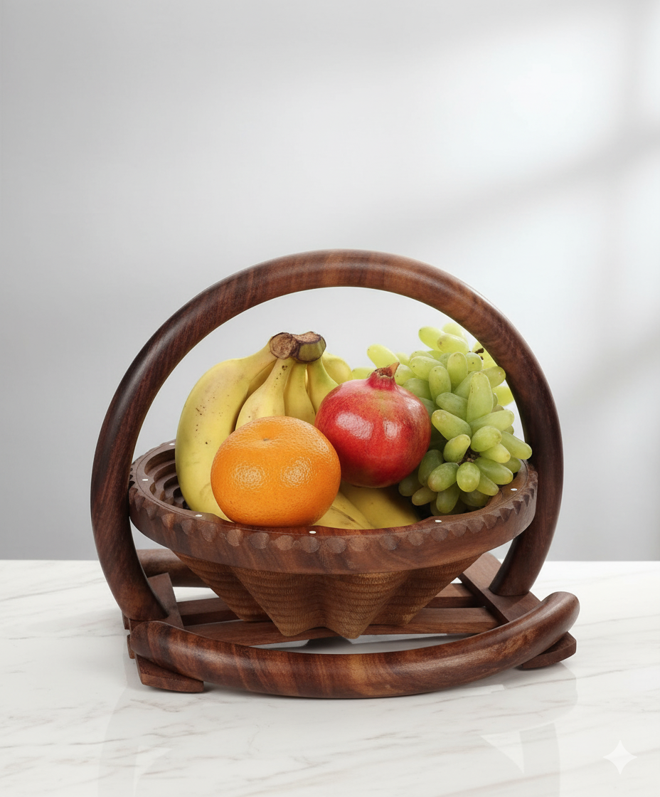 Foldable Wooden Fruit Basket & Hot Pot Stand