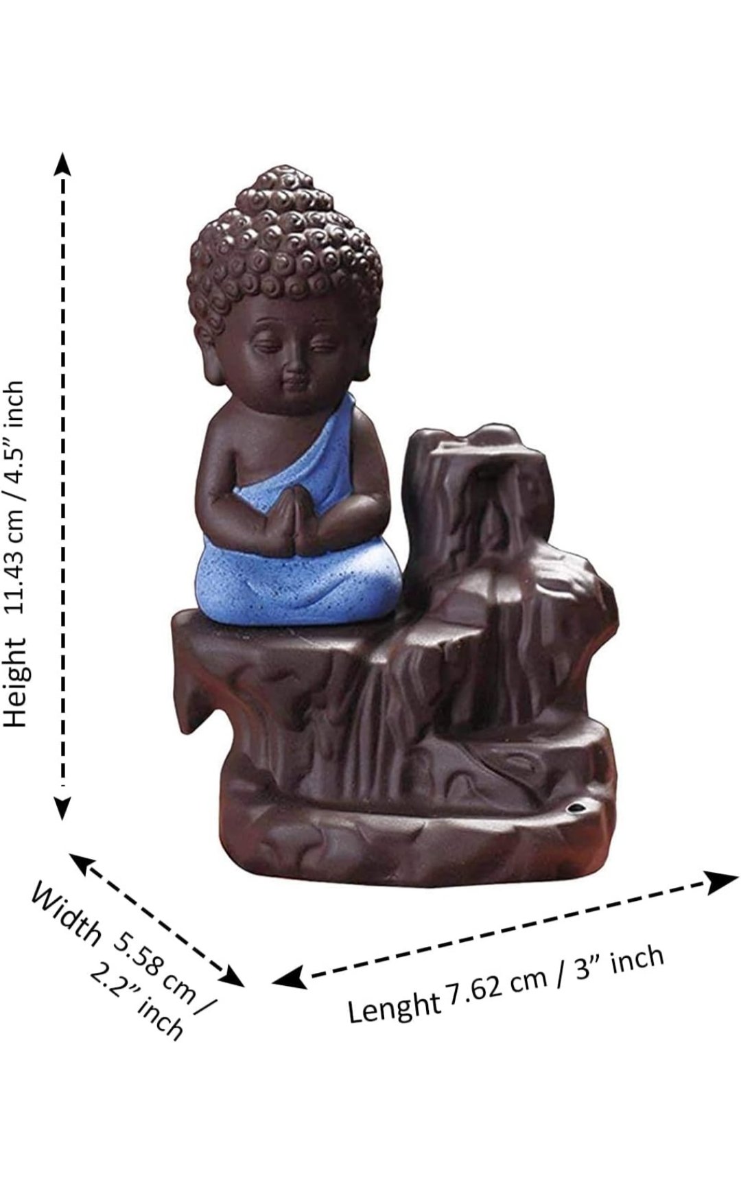 Smoke Buddha idol in a meditative pose - Royal Idol of Lord Buddha - Image 3