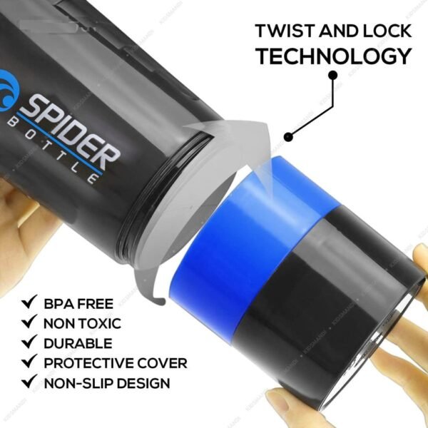 Best Quality Spider Shaker Bottle for Gym & Fitness - High-Grade Protein Mixer with Measurement Unit (24 CM) - Image 4