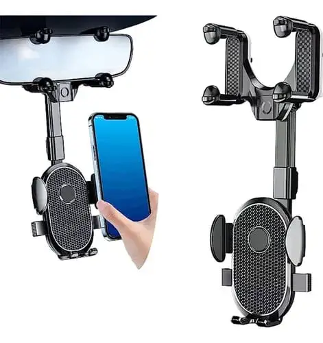 Adjustable Car Rearview Mirror Phone Holder