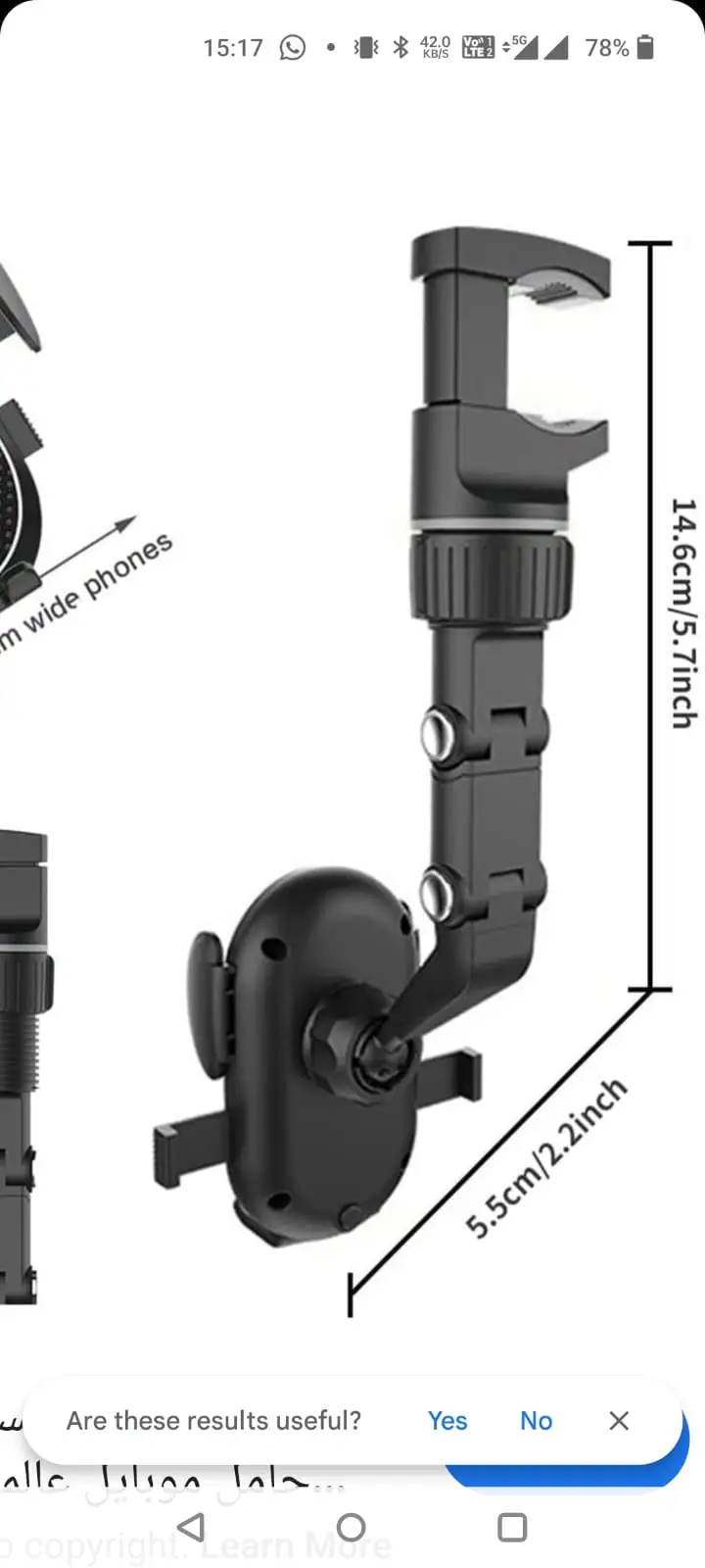 360° Adjustable Car Rearview Mirror Phone Holder | Universal Multi-Joint Mobile Mount | Hands-Free GPS Stand | Secure & Stable Grip for All Smartphones - Image 4