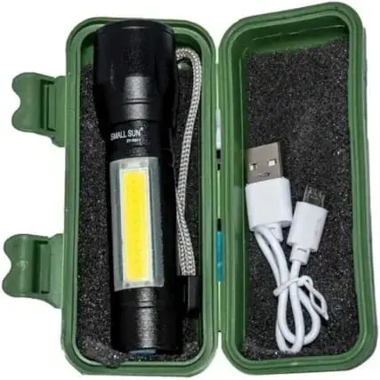 3-in-1 Rechargeable Mini Pocket USB Torch Light | USB Charging | Emergency LED Flashlight | Heavy Duty & Durable | Powerful & Portable | Small Sun ZY-8811 - Image 3