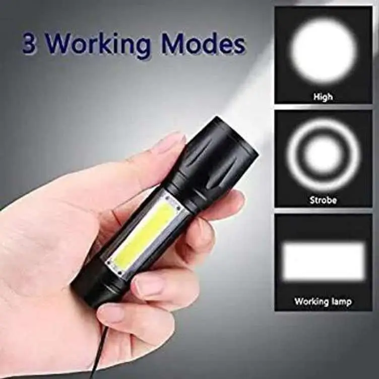 3-in-1 Rechargeable Mini Pocket USB Torch Light | USB Charging | Emergency LED Flashlight | Heavy Duty & Durable | Powerful & Portable | Small Sun ZY-8811 - Image 4