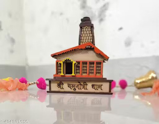 Wooden Yamunotri Dham Temple Model – Royal Look Handcrafted Miniature for Pooja Room & Home Décor - Image 3