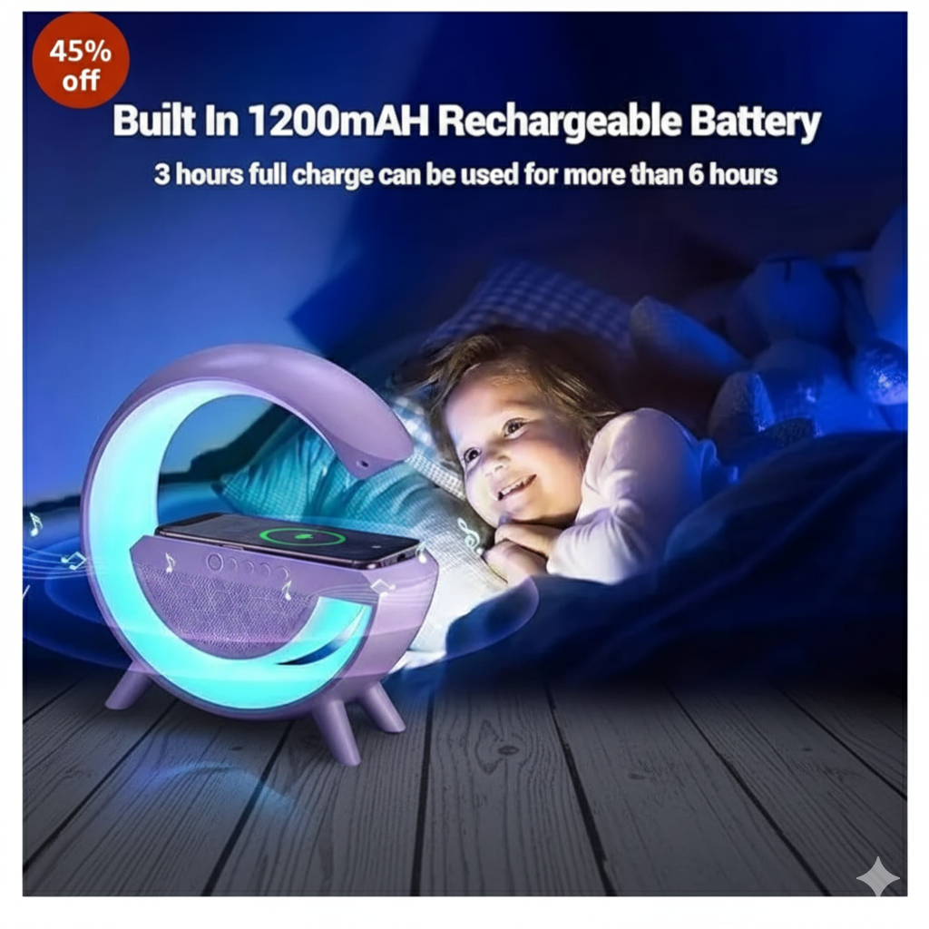 G-Lamp: All-in-One Smart Bluetooth Speaker with Wireless Charger & Night Light - Image 3
